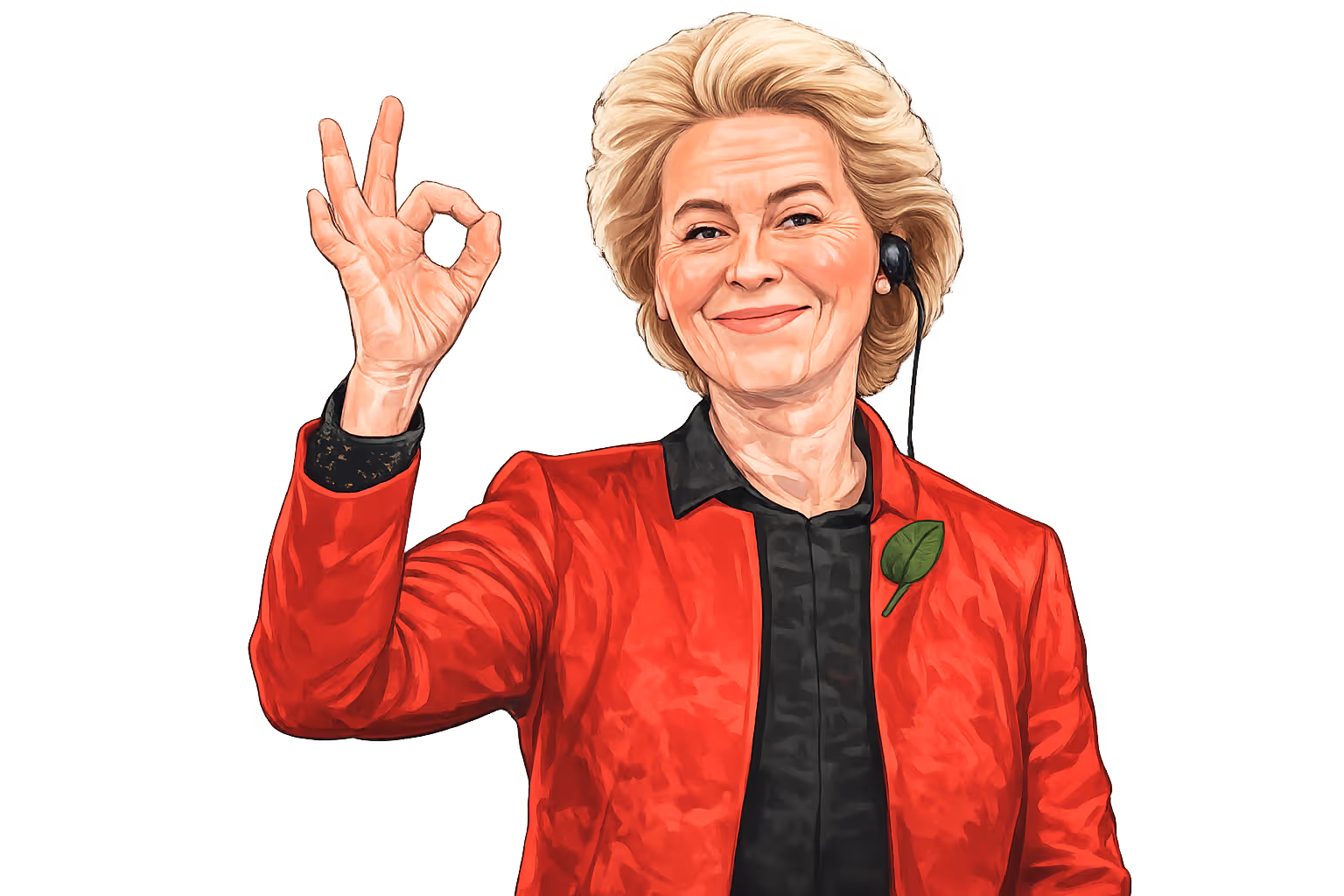 Ursula von der Leyen giving a thumbs up